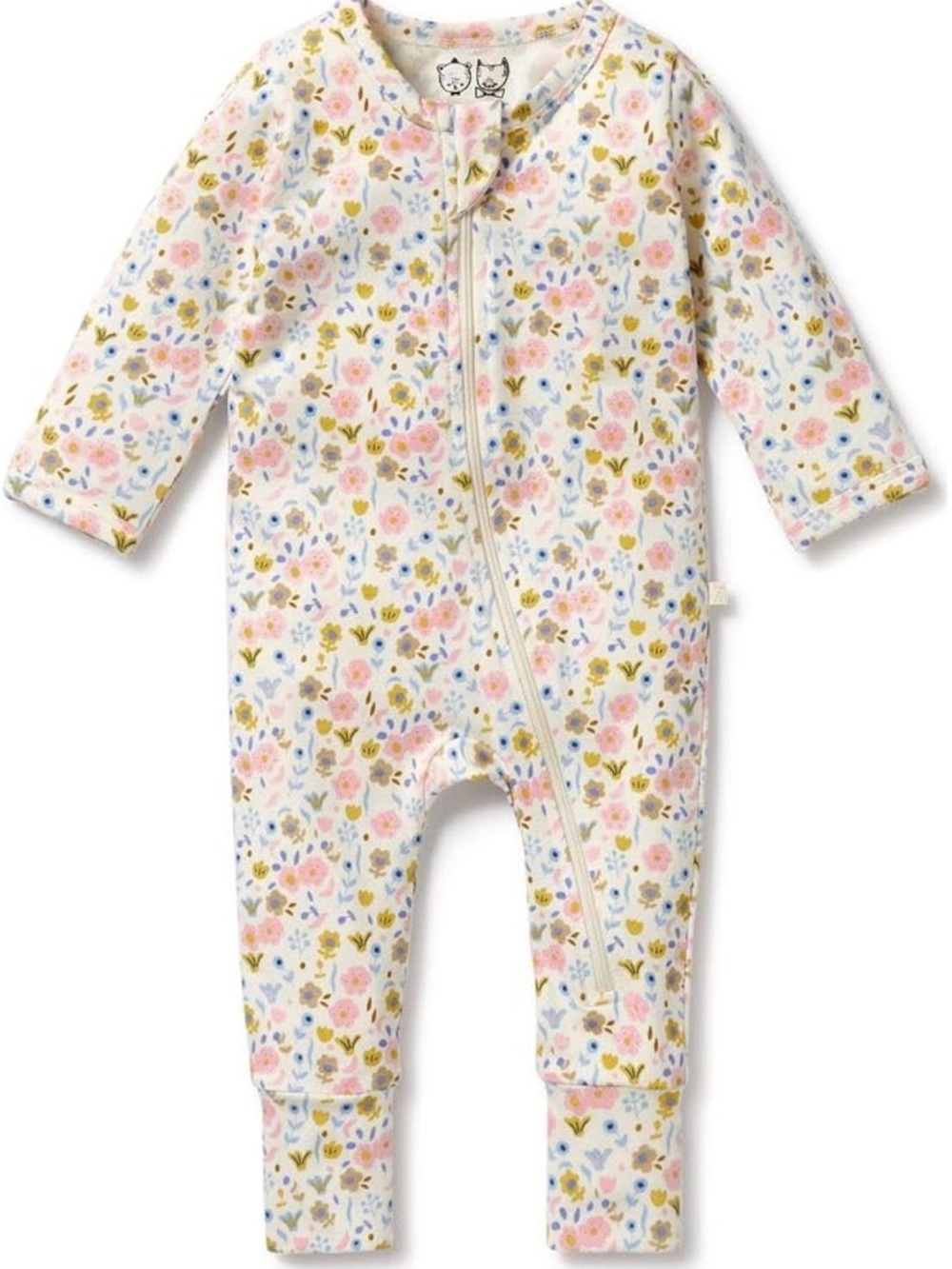 Newborn One-Piece Bodysuit in Ava Floral. Organic cotton Gots Certified